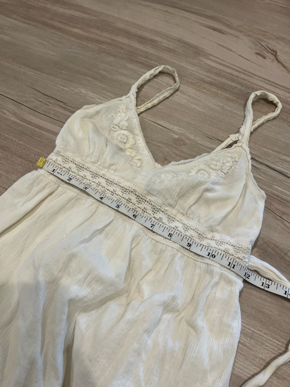 O'Neill Cream Lace-Trim Cotton Sundress - Picture 10 of 11